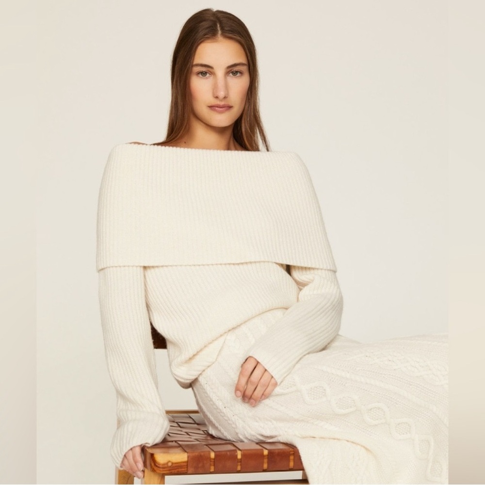 Ralph Lauren Off-Shoulder Sweater in Cream